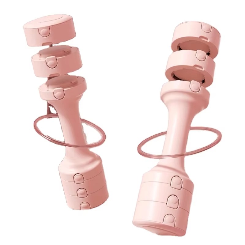 Home Gym Daily Routine - Pink Adjustable Steel Kettlebell Set -