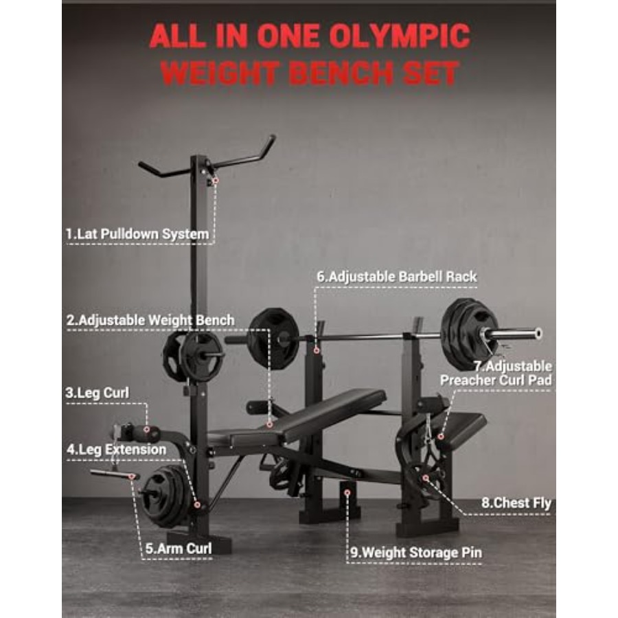 Home Gym 8-in-1 Foldable Weigh - огляд і ціна Home Gym Weight Bench