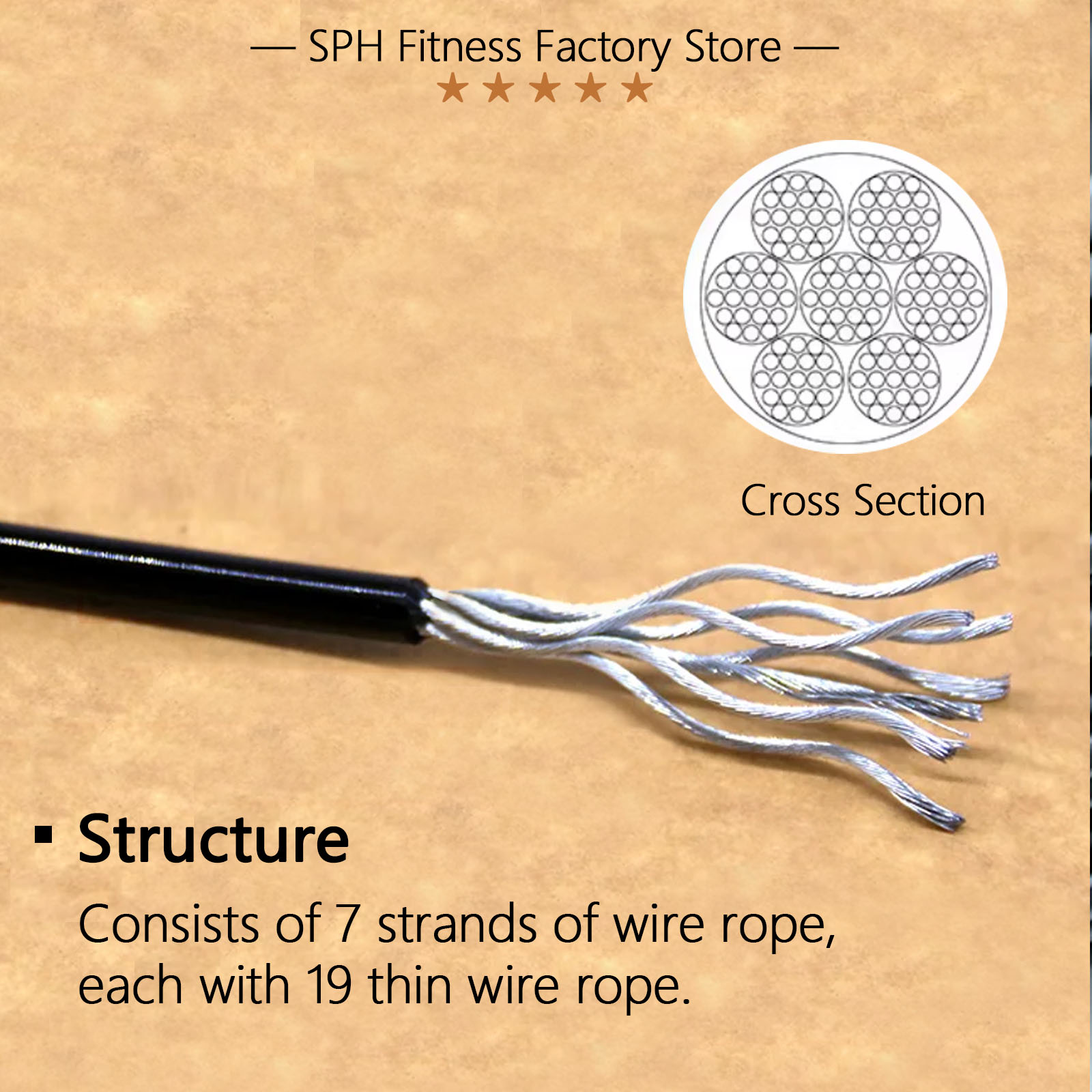 5/6mm Thick Steel Wire Rope Fi - огляд і ціна Home Gym Nala