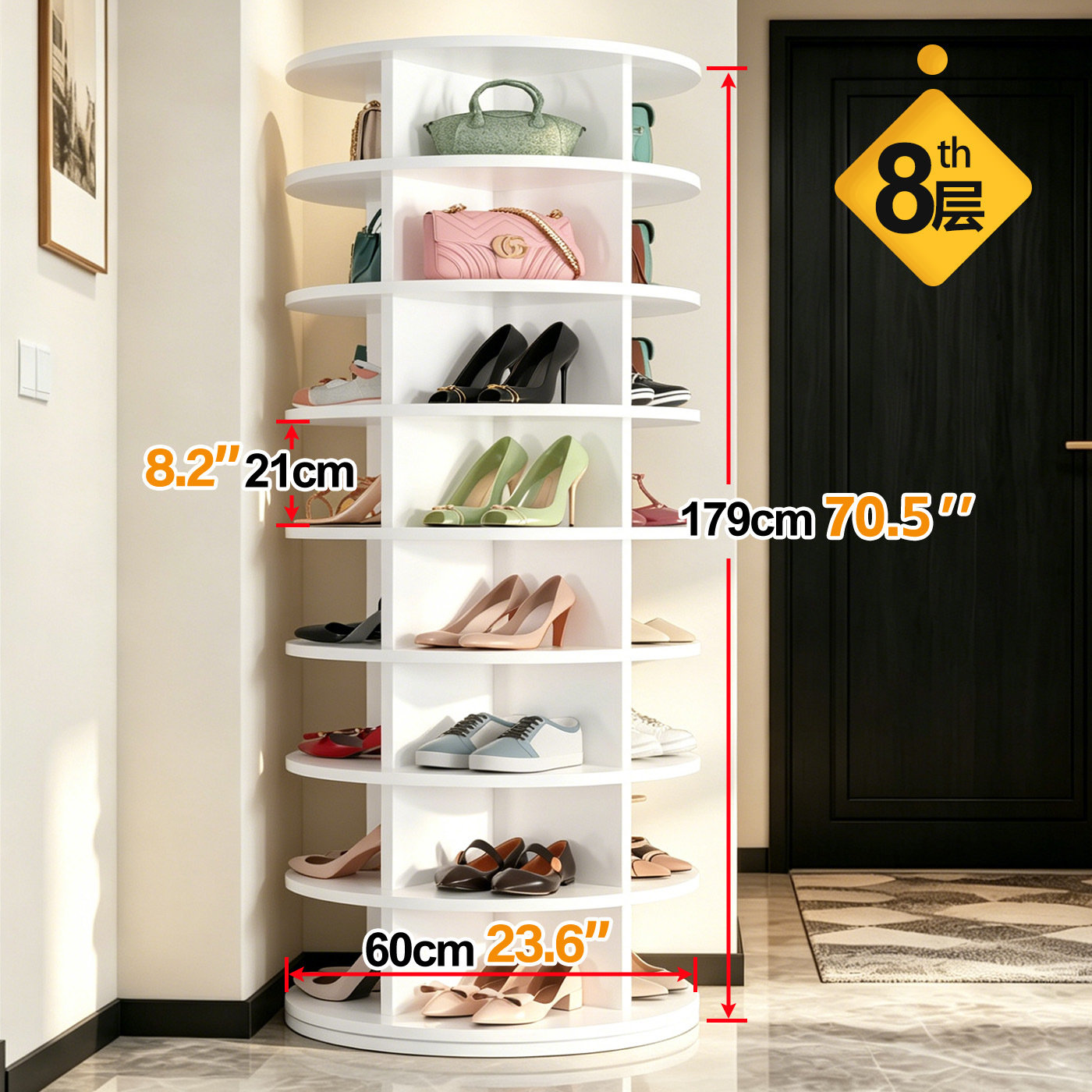 360 Rotating Modern Shoe Rack  - огляд і ціна Home Gym China