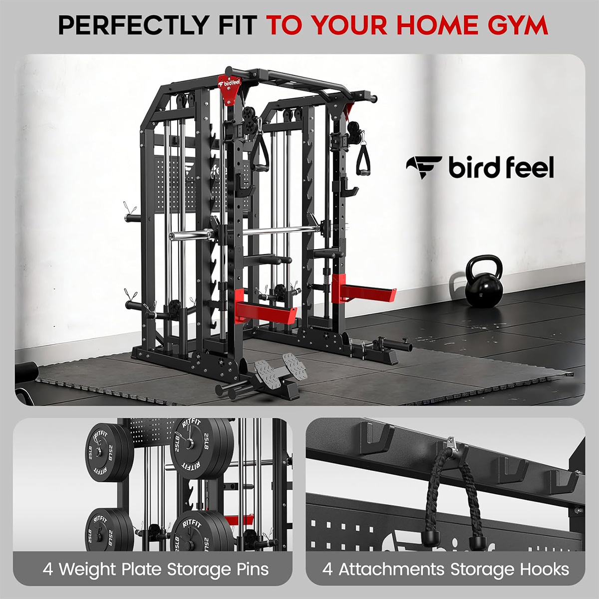 Pooboo Power Cage Multi-Functi - огляд і ціна Home Gym Rack With Cables