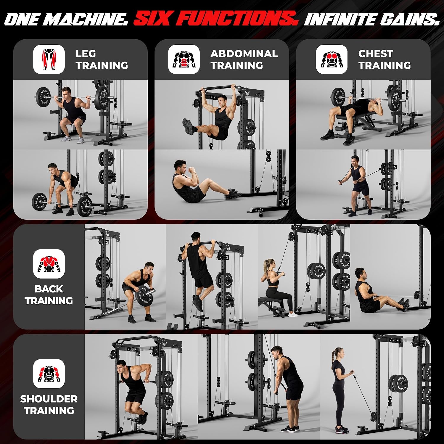 2000LBS Multi-Function Power C - огляд і ціна Home Gym Rack With Cables